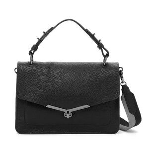 Botkier New York Valentina Leather Satchel in Black and Gunmetal